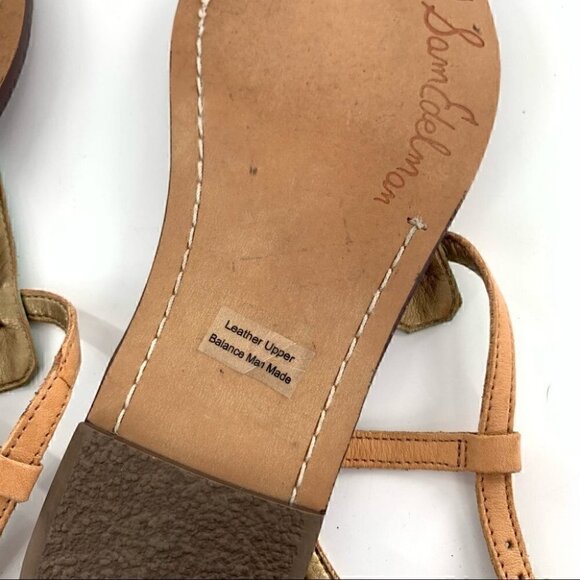 Sam Endelman Gigi sandals size 6 37 tan green snakeskin print leather t-strap - Picture 8 of 14